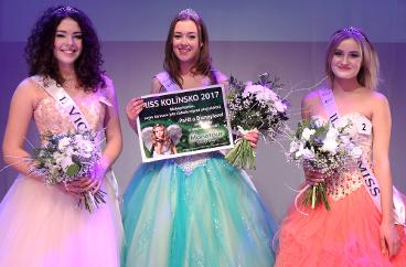 zleva: I.Vicemiss Tereza Matějková, MISS Kolínska 2017 Sabina Uxová, II.Vicemiss Denisa Kortanová (foto František Stráník)